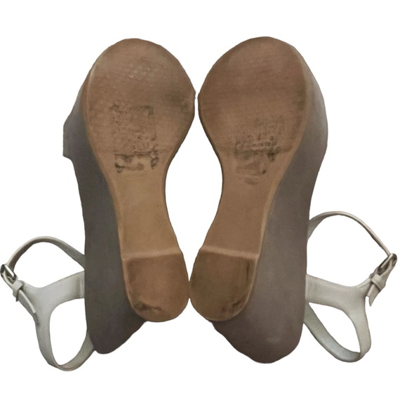 Stuart Weitzman Taupe Suede Platform Wedge Sandal 9M - Picture 6 of 14